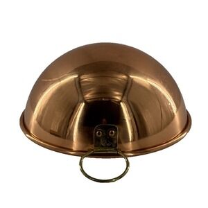 Vintage Copper Mixing Bowl w/ Brass Ring to Hang - 8" Made In Portugal